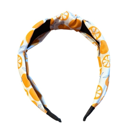 Orange Patterned Satin Headband - Picture 3 of 3